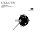Titanium Threadless Zircon Prong Gem - Front Facing (Top Only)