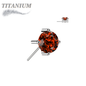Titanium Threadless Zircon Prong Gem - Front Facing (Top Only)
