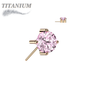 Titanium Threadless Zircon Prong Gem - Front Facing (Top Only)