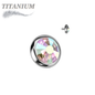 Titanium Internally Threaded Bezel Set Flat Gem (Top Only)