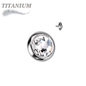 Titanium Internally Threaded Bezel Set Flat Gem (Top Only)