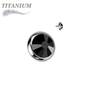 Titanium Internally Threaded Bezel Set Flat Gem (Top Only)