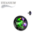 Titanium Internally Threaded Bezel Set Flat Gem (Top Only)