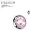 Titanium Internally Threaded Bezel Set Flat Gem (Top Only)