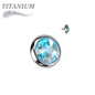 Titanium Internally Threaded Bezel Set Flat Gem (Top Only)