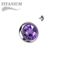 Titanium Internally Threaded Bezel Set Flat Gem (Top Only)