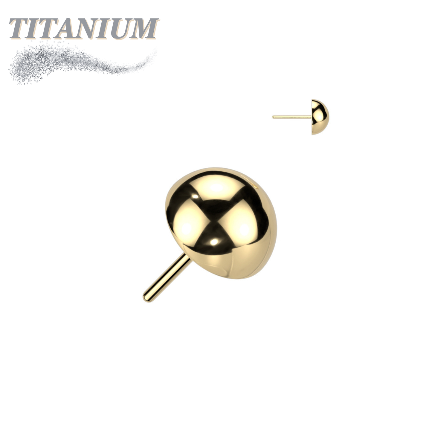 Titanium Threadless Round Dome (Top Only)