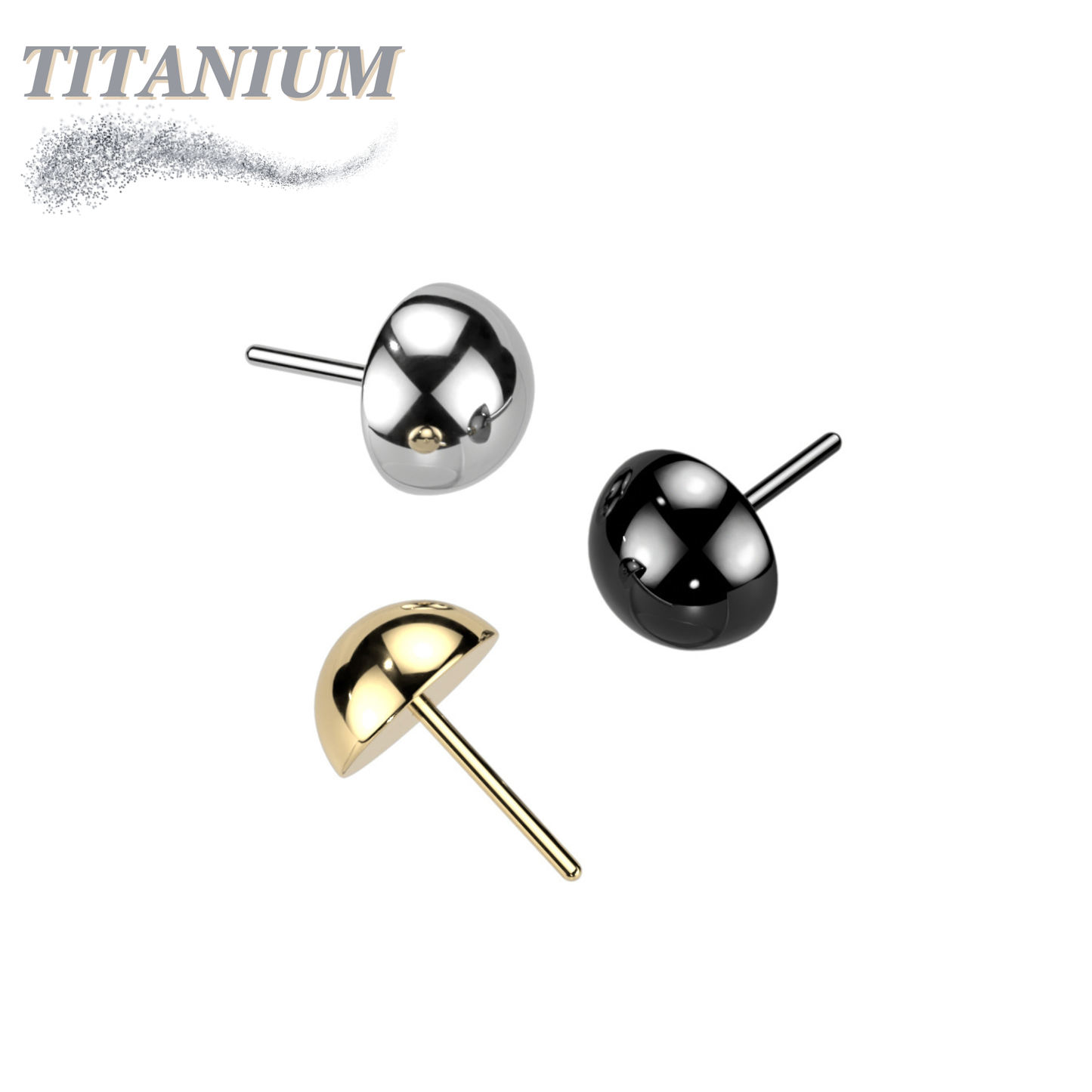 Titanium Threadless Round Dome (Top Only)