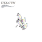 Titanium Threadless CZ Marquise Leaf (Top Only)