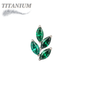 Titanium Threadless CZ Marquise Leaf (Top Only)