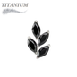Titanium Threadless CZ Marquise Leaf (Top Only)