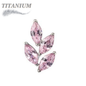 Titanium Threadless CZ Marquise Leaf (Top Only)