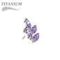 Titanium Threadless CZ Marquise Leaf (Top Only)