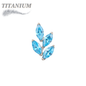 Titanium Threadless CZ Marquise Leaf (Top Only)