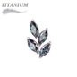 Titanium Threadless CZ Marquise Leaf (Top Only)