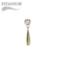 Titanium Threadless Bezel with Teardrop Dangle (Top Only)