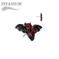 Titanium Threadless CZ Bat (Top Only)