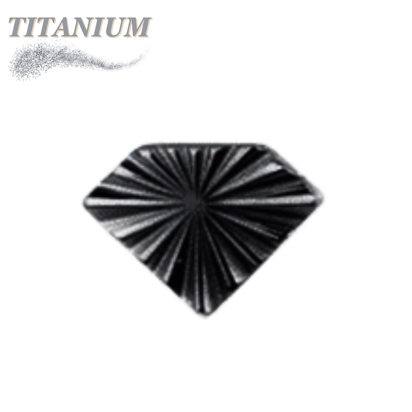 Titanium Threadless Diamond Shape Ridged (Top Only)