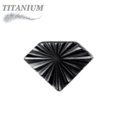 Titanium Threadless Diamond Shape Ridged (Top Only)