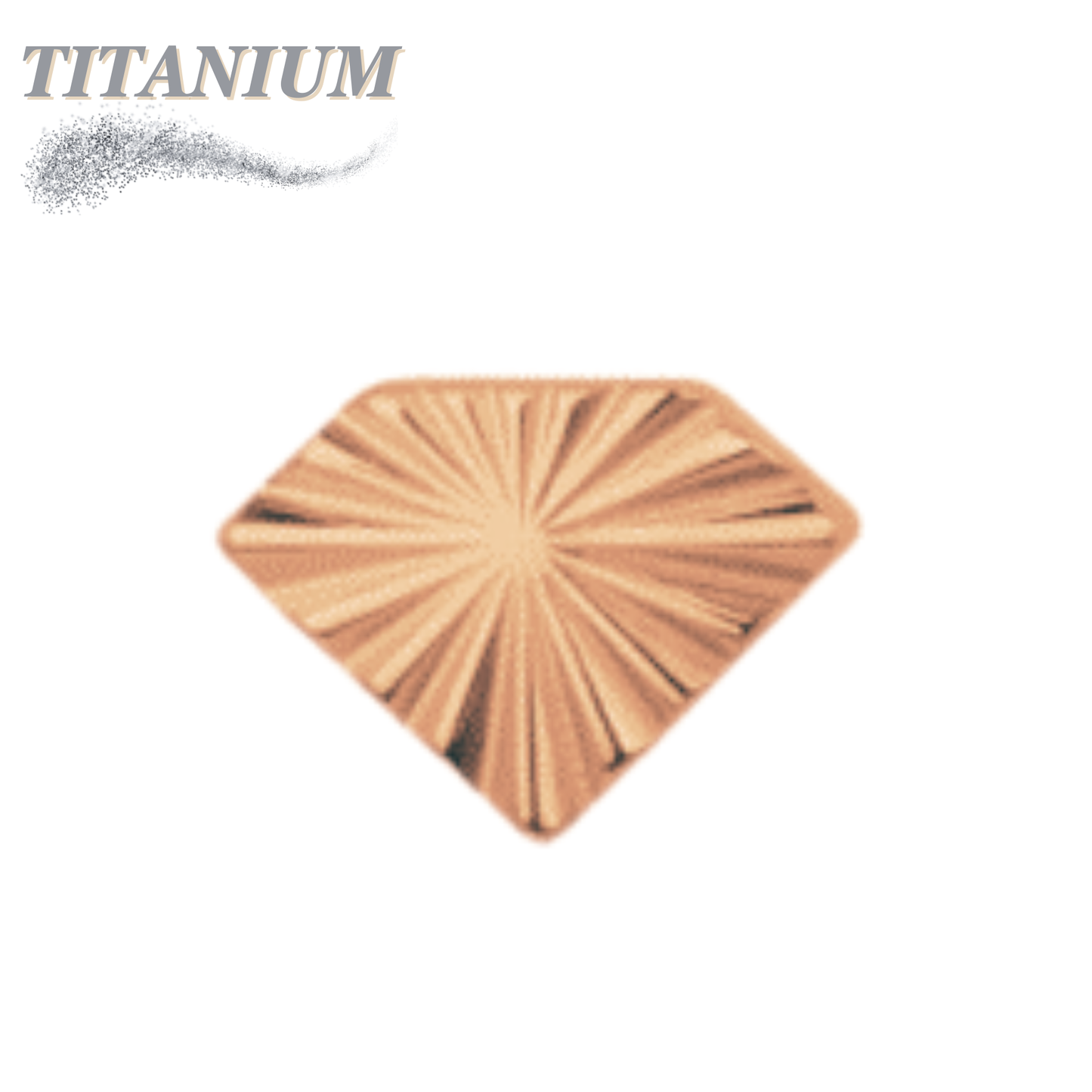 Titanium Threadless Diamond Shape Ridged (Top Only)