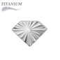 Titanium Threadless Diamond Shape Ridged (Top Only)