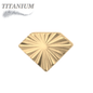 Titanium Threadless Diamond Shape Ridged (Top Only)