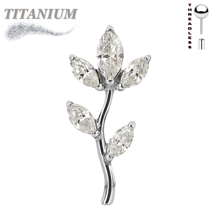 Titanium Threadless CZ Tree (Top Only)