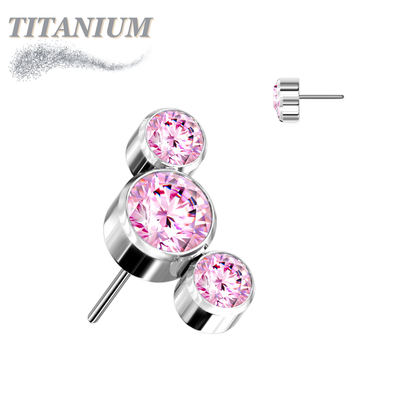 Lovisa - Pre-Sterilized Titanium Threadless 3 Curve Bezel Set (Top Only)
