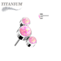 Titanium Threadless Triple Curve 3 Round Opal (Top Only)