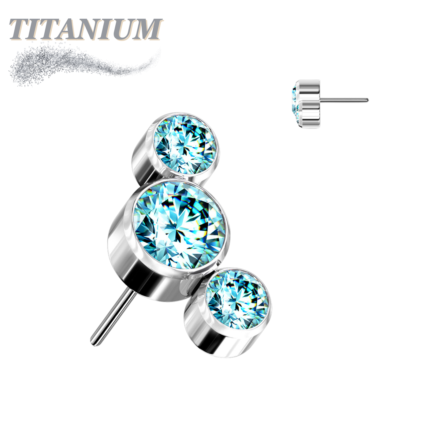 Lovisa - Pre-Sterilized Titanium Threadless 3 Curve Bezel Set (Top Only)