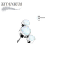 Titanium Threadless Triple Curve 3 Round Opal (Top Only)