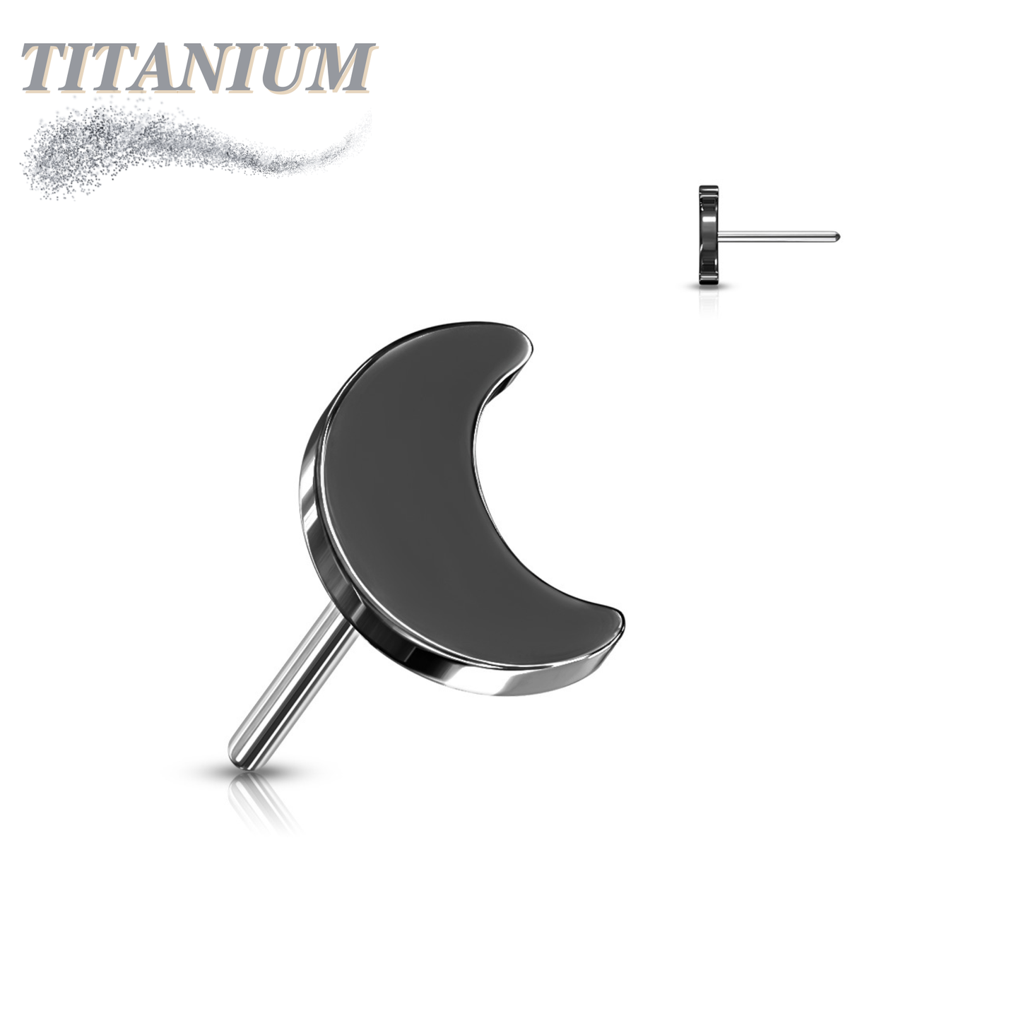Titanium Threadless 4mm Moon (Top Only)