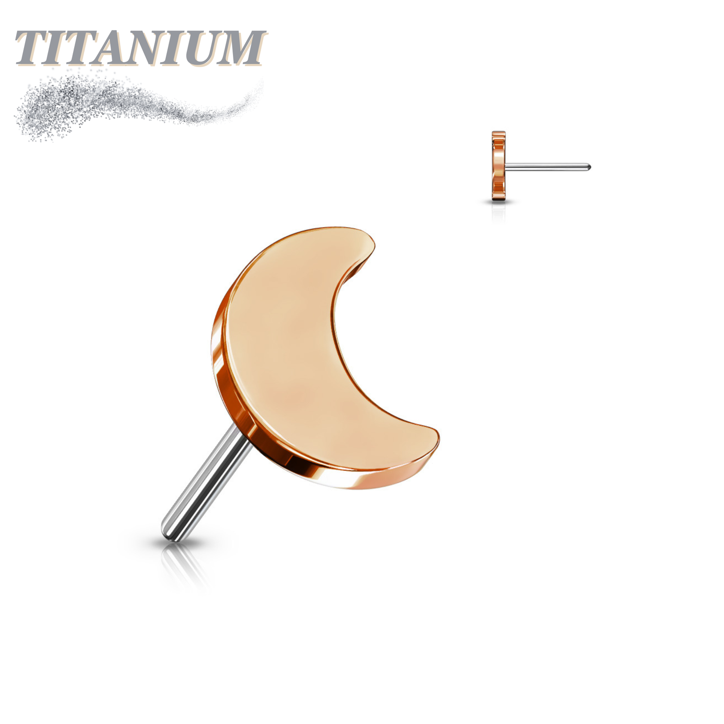 Titanium Threadless 4mm Moon (Top Only)