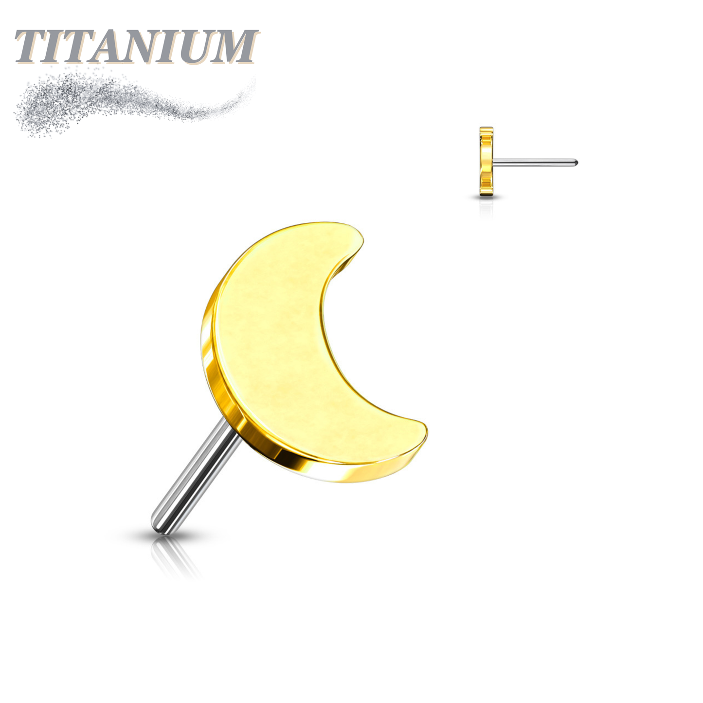 Titanium Threadless 4mm Moon (Top Only)
