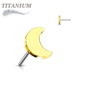 Titanium Threadless 4mm Moon (Top Only)