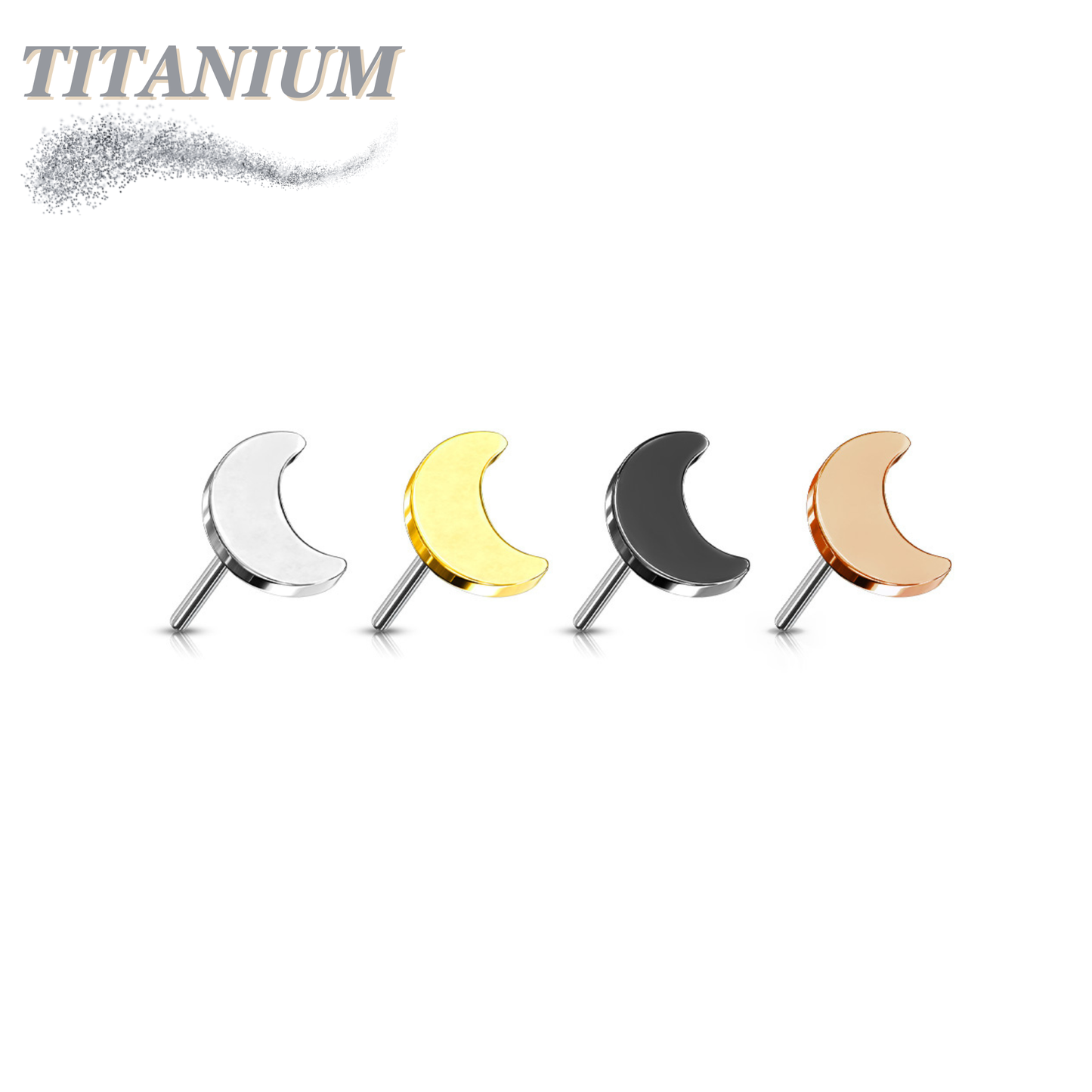 Titanium Threadless 4mm Moon (Top Only)