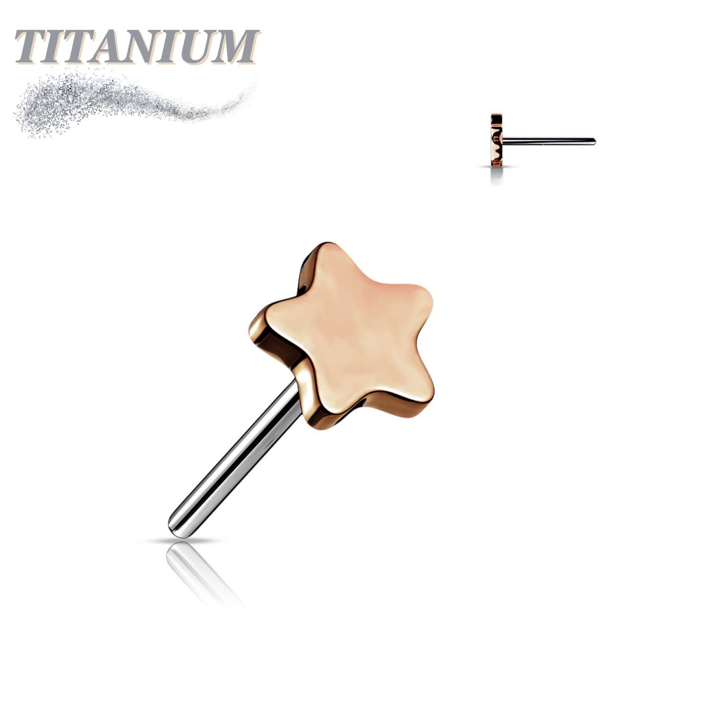 Titanium Threadless 4mm Star (Top Only)