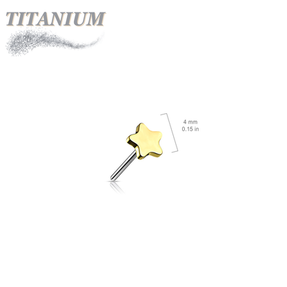 Titanium Threadless 4mm Star (Top Only)
