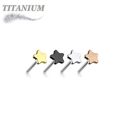 Titanium Threadless 4mm Star (Top Only)