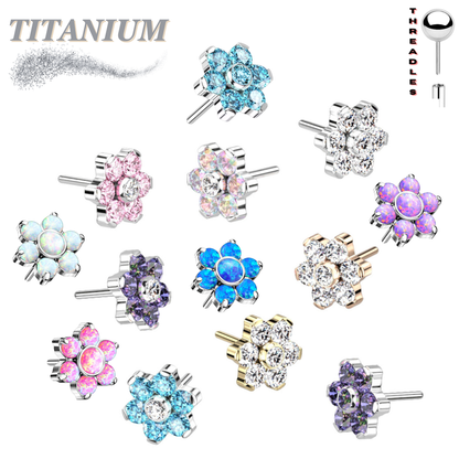 Titanium Threadless Flower (Top Only)