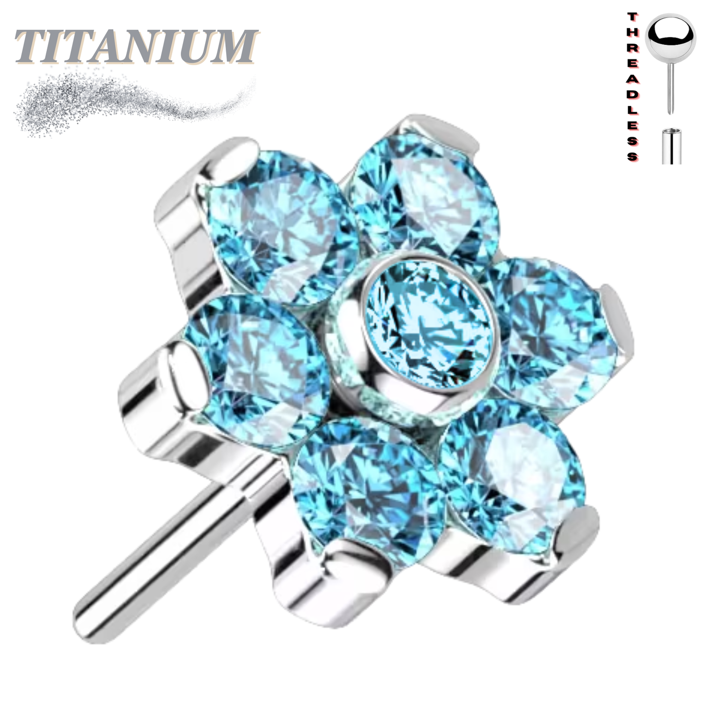 Lovisa - Pre-Sterilized Titanium Threadless Flower (Top Only)