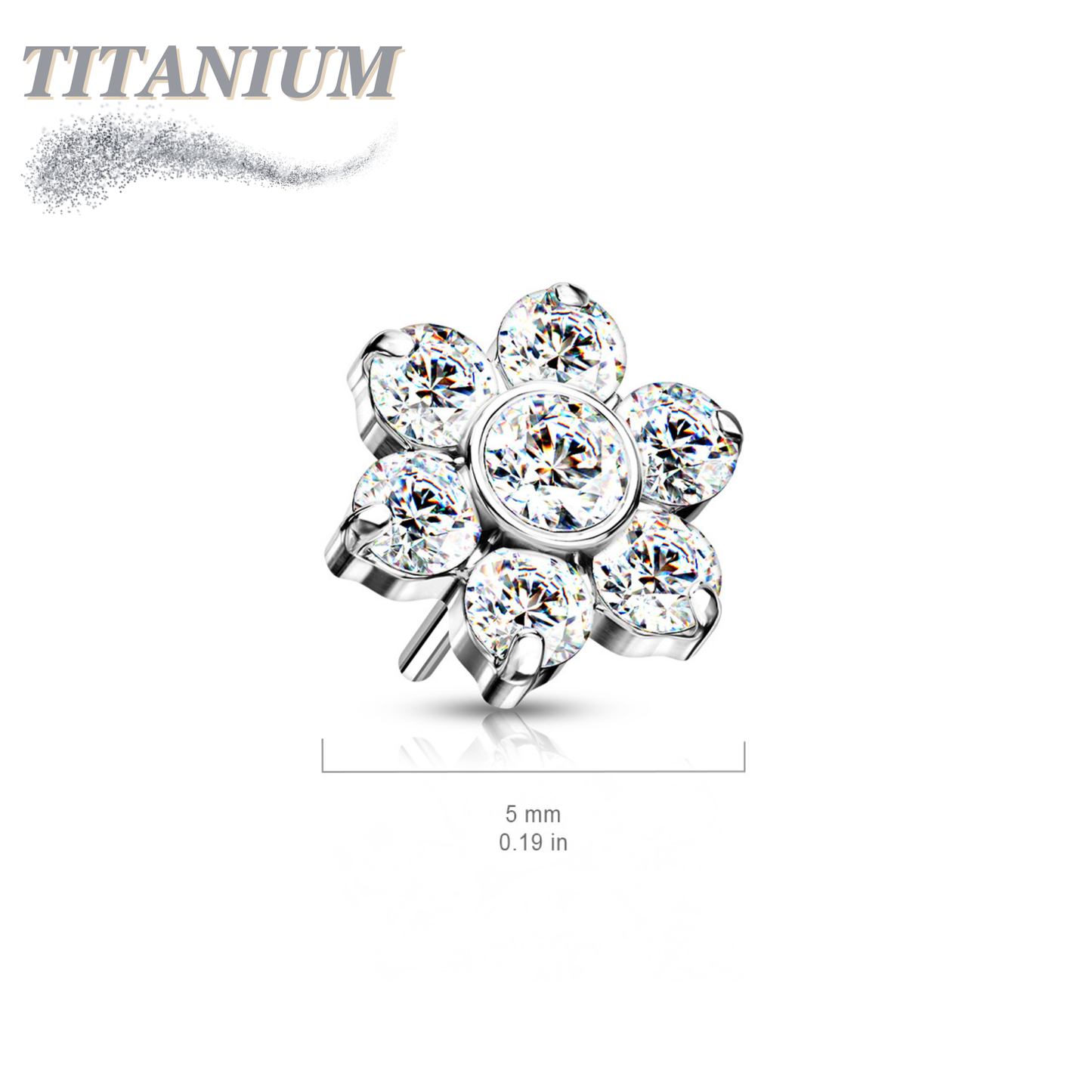 Titanium Threadless Flower (Top Only)