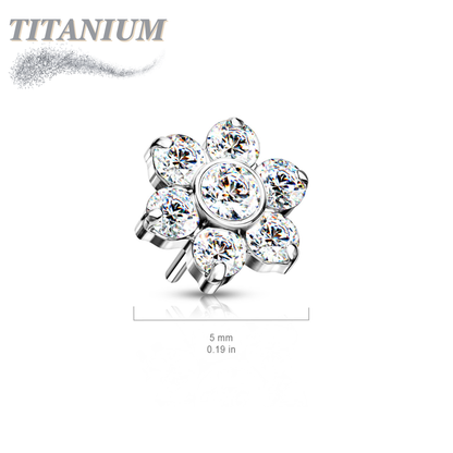 Titanium Threadless Flower (Top Only)