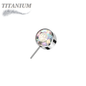 Titanium Threadless Front Facing Zircon Bezel Set Gem (Top Only)