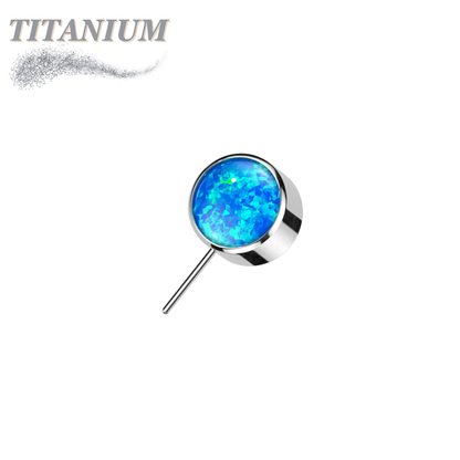 Titanium Threadless Front Facing Bezel Opal (Top Only)