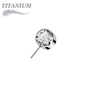 Titanium Threadless Front Facing Zircon Bezel Set Gem (Top Only)
