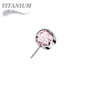Titanium Threadless Front Facing Zircon Bezel Set Gem (Top Only)