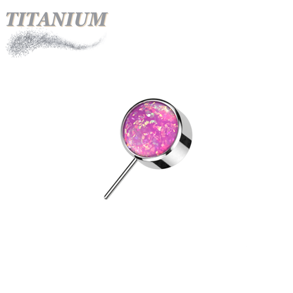 Titanium Threadless Front Facing Bezel Opal (Top Only)