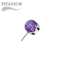 Titanium Threadless Front Facing Zircon Bezel Set Gem (Top Only)