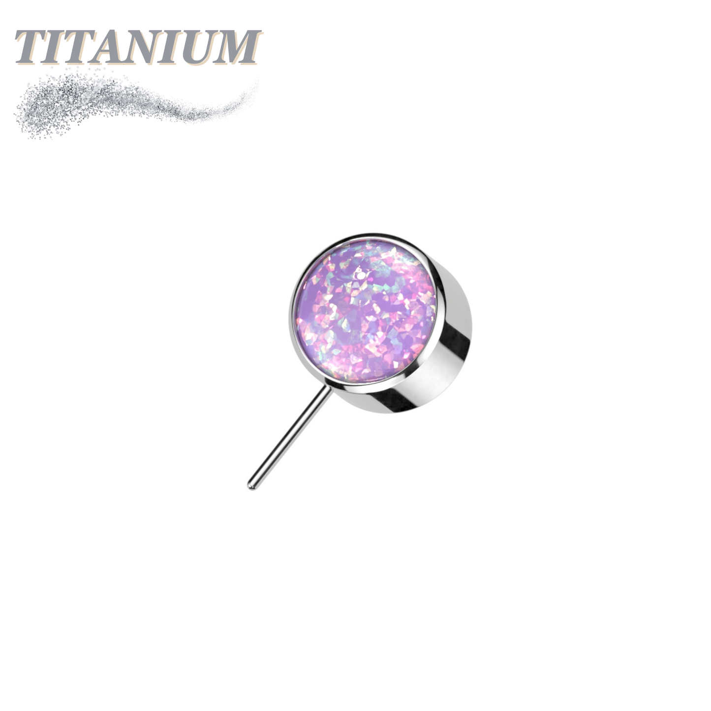Titanium Threadless Front Facing Bezel Opal (Top Only)